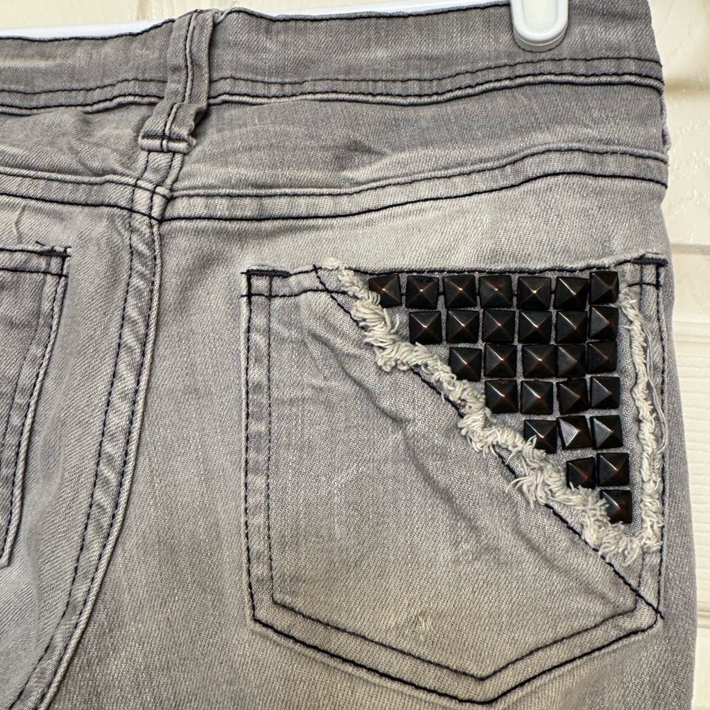 Studded Gray Denim Jeans